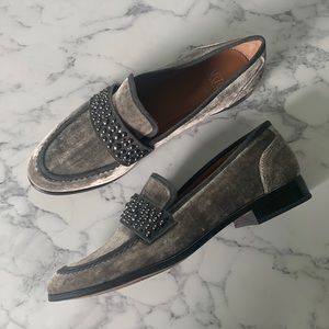 Franco Sarto Johanna Gray Velvet Loafers
